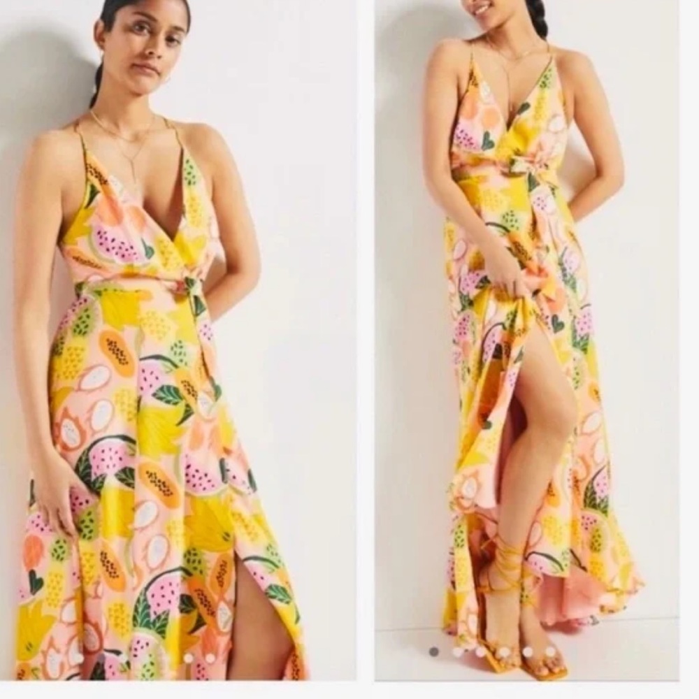 ANTHROPOLOGIE - Hutch wrap dress - fruit salad glenne dress size XS